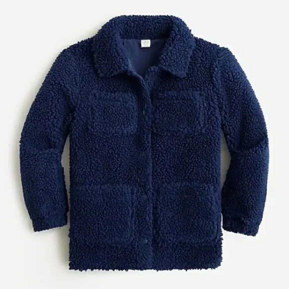 J.Crew Girls' shirt-jacket in sherpa - Picture 2 of 15